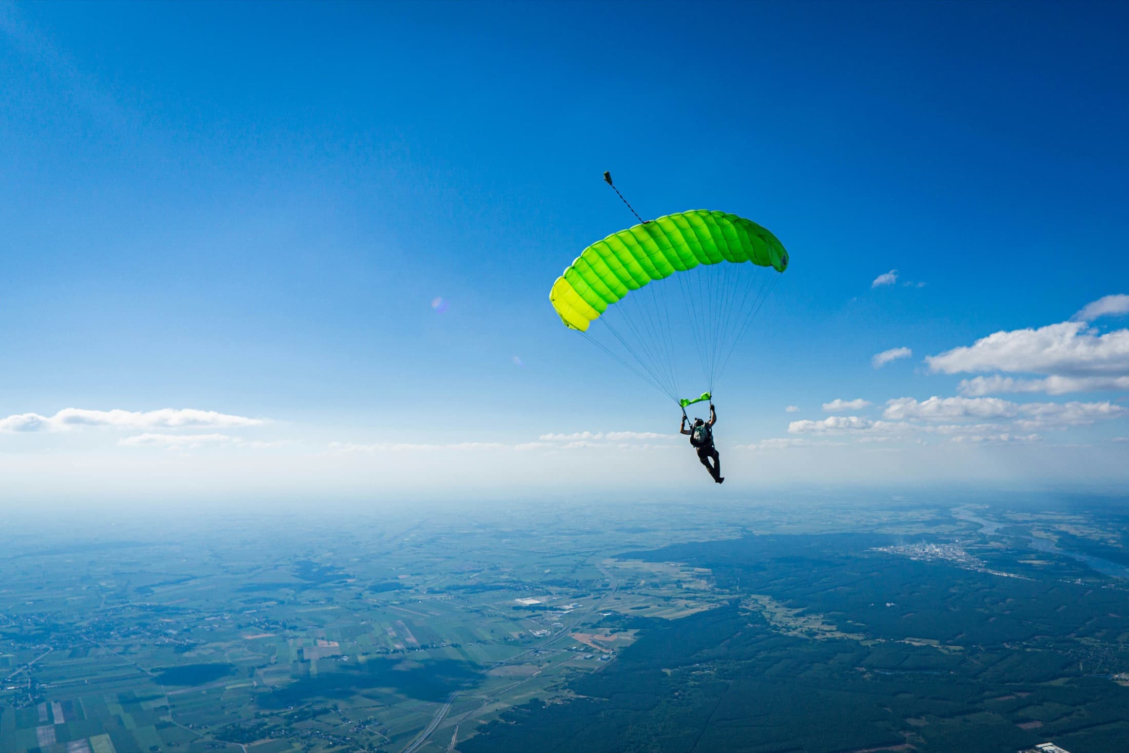 Canopy flight over the Thai countryside
